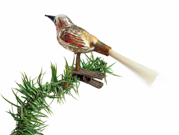 Preview: Singvogel auf Zwicker, Lauscha um 1930