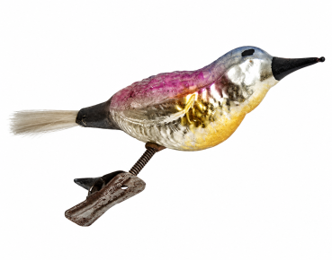 Preview: Lauscha song bird on clip, around 1930