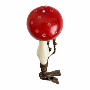 Preview: Antique mushroom / fly agaric on clip, around 1930