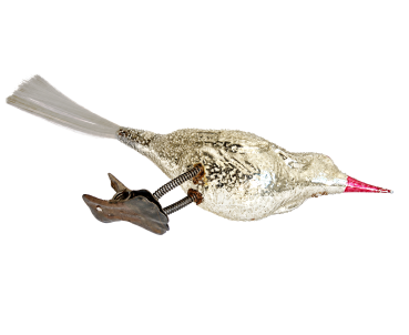 Preview: Song bird with venetian dew on clip, around 1920