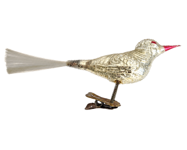Preview: Song bird with venetian dew on clip, around 1920