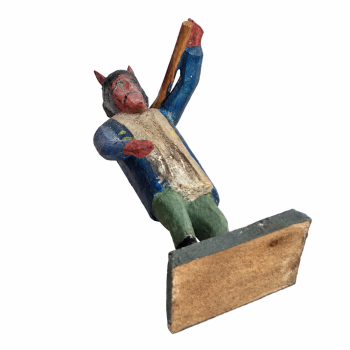 Preview: Grulicher Krippenfigur,  Teufel / Krampus mit Keule  (7 cm)