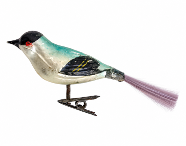 Preview: Lauscha song bird on clip, around 1920