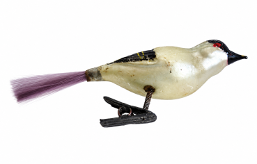 Preview: Lauscha song bird on clip, around 1920