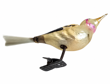 Preview: Lauscha song bird on clip, around 1920