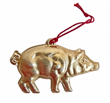 Preview: Schwein / Glücksschwein aus geprägtem Karton um 1940