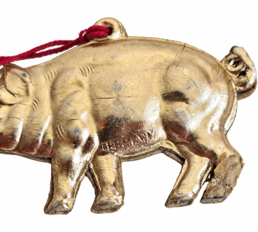 Preview: Schwein / Glücksschwein aus geprägtem Karton um 1940