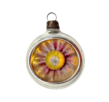 Verspiegelte Lauscha Kugel / Reflexkugel / Einstichkugel um 1920