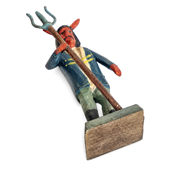 Preview: Grulich nativity figure, Devil / Krampus with trident  (7 cm)