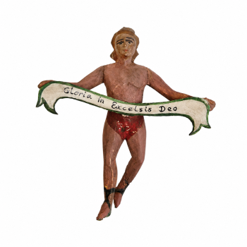 Antike Grulicher Krippenfigur / Verkündigungsengel, um 1900 (10 cm)