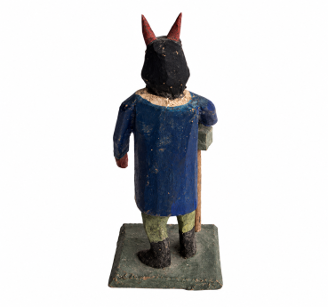 Preview: Grulicher Krippenfigur,  Teufel / Krampus mit Schlegel  (7 cm)