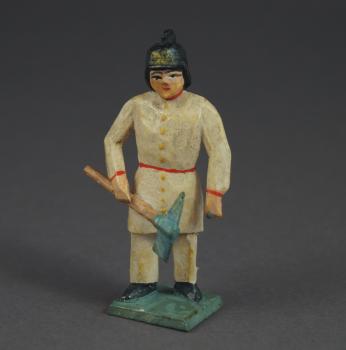 Grulicher Krippenfigur " Bergmann / Feuerwehrmann " (7 cm)