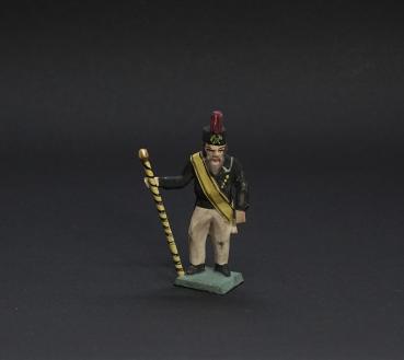 Grulicher Krippenfigur " Bergmann / Musikant Stabführer, " (7 cm)