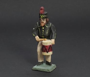 Grulicher Krippenfigur " Bergmann / Musikant mit Trommel " (7 cm)