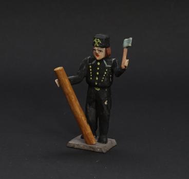 Grulicher Krippenfigur "Bergmann mit Holz" (7 cm)
