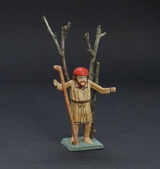 Grulicher Krippenfigur "Hirte mit Baum"   (7 cm)