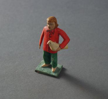 Grulicher Krippenfigur "Gabenbringer mit Taube" (7 cm)