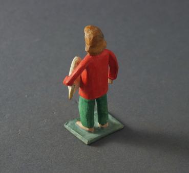 Grulicher Krippenfigur "Gabenbringer mit Taube" (7 cm)