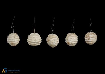 5 Spun cotton Snowballs, ca. 1900