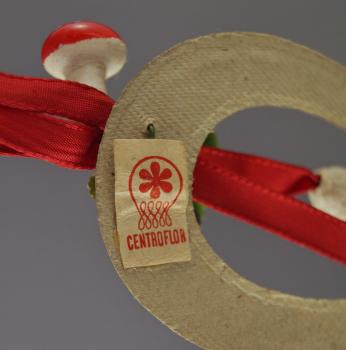 Cardboard Horseshoe with spun cotton bells, ca. 1920