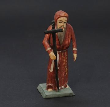 Grulich nativity figure  " Monk with crucifix " (7 cm)
