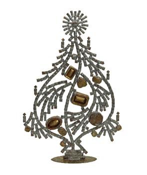 Bunter glitzernder Christbaum aus Strass Steinen - Gablonz