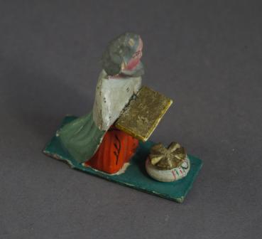 Grulicher Krippenfigur " Hl. König Melchior " um 1900   (7 cm)