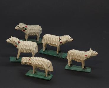 Grulich nativity figure " 5 sheep ", ca. 1900