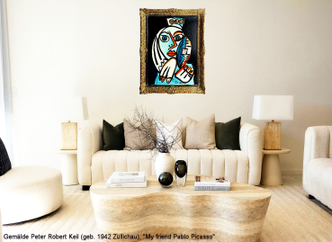 Peter Robert Keil (b. 1942 Züllichau), "My friend Pablo Picasso" Palma de Mallorca 95