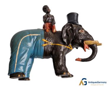Zirkus Elefant mit Treiber, 19. Jahrhundert