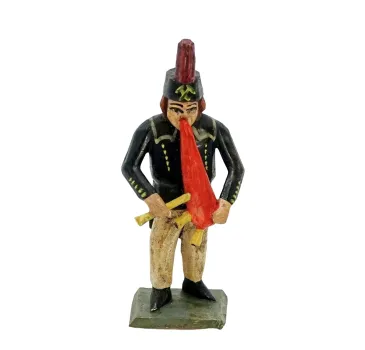 Grulicher Bergmann mit Musikinstrument, um 1970  (7 cm)