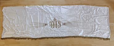 Preview: Antike weiße Altardecke, Altarverkleidung um 1920