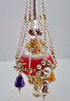 Antique beaded christmas tree topper