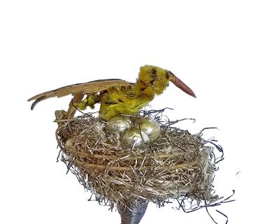 Sebnitz Ornament, Bird in the nest, ca. 1920
