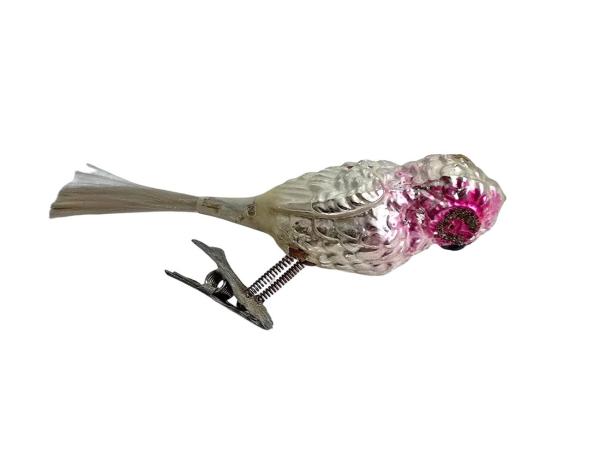 Antique Owl on clip, lauscha around 1910