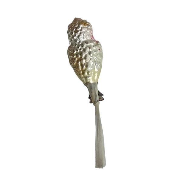 Antique Owl on clip, lauscha around 1910
