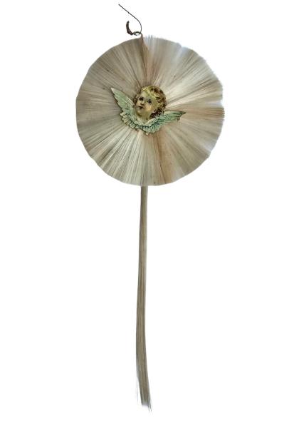 Ornament aus Glasseide mit Engel Oblate, ~ 1920