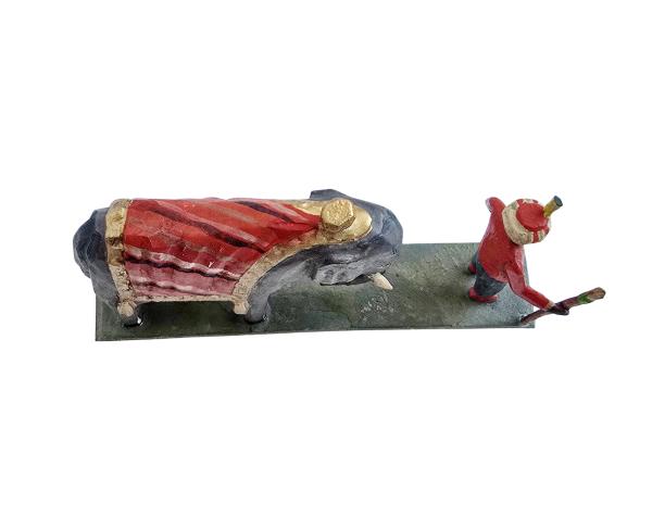 Grulicher Krippenfigur "Elefant mit Treiber" (5 cm)