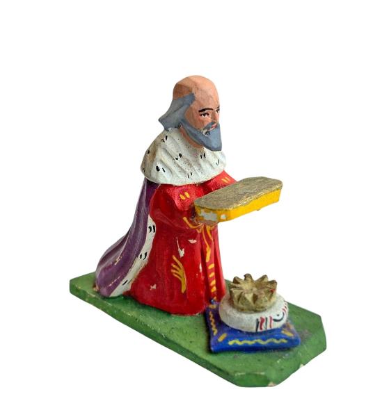 Grulicher Krippenfigur, König Melchior um 1920  (7 cm)