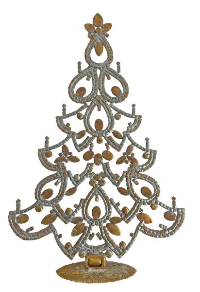 Bunter glitzernder Christbaum aus Strass Steinen - Gablonz, 32 cm