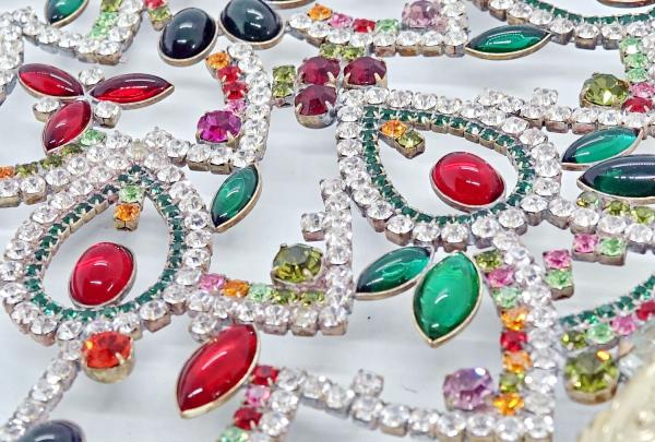 Bunter glitzernder Christbaum aus Strass Steinen - Gablonz, 32 cm