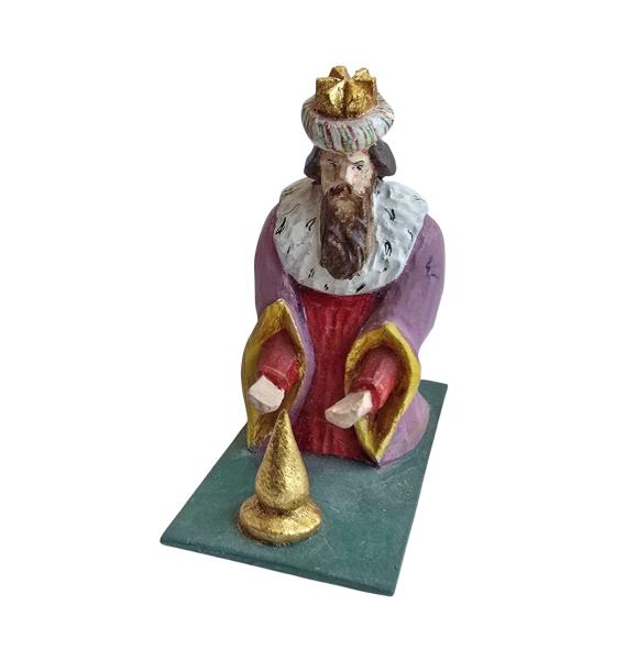 Antike Grulicher Krippenfigur / Hl. König Melchior um 1920 (10 cm)