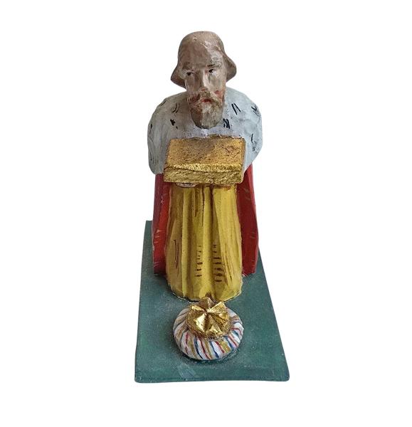 Antike Grulicher Krippenfigur / Hl. König Melchior um 1920 (10 cm)