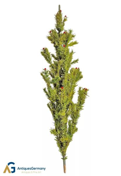 Antique goose feather tree / feather tree with old christmas tree decorations, 128 cm