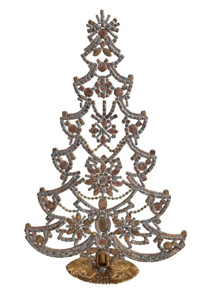 Bunter glitzernder Christbaum aus Strass Steinen - Gablonz, 31 cm