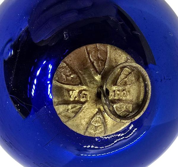 Cobalt blue Biedermeier Kugel,  Meisenthal Vergo  (6 cm)