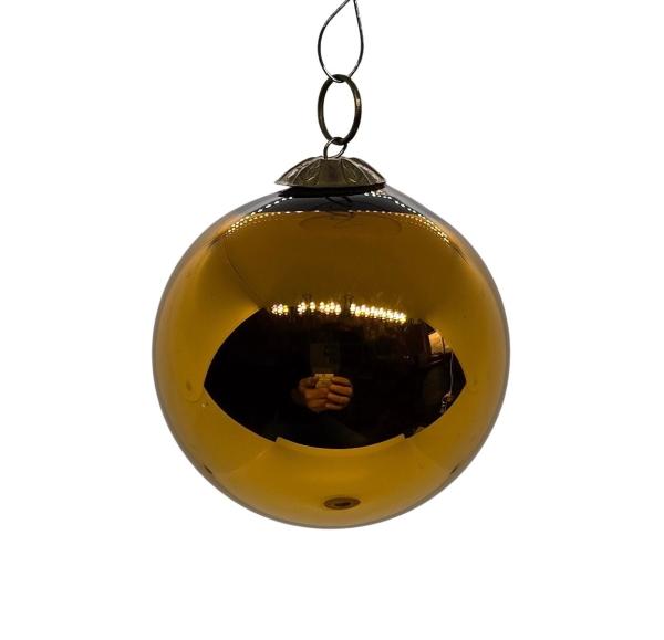 Golden Biedermeier Kugel, Meisenthal Vergo (6 cm)
