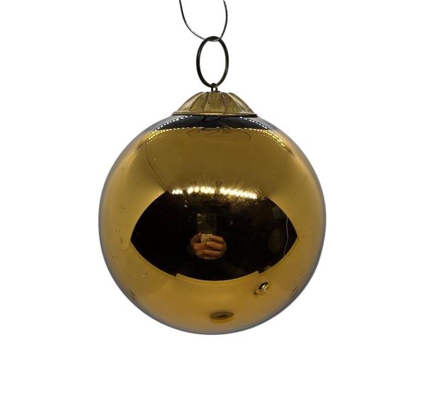 Golden Biedermeier Kugel, Meisenthal Vergo (6 cm)