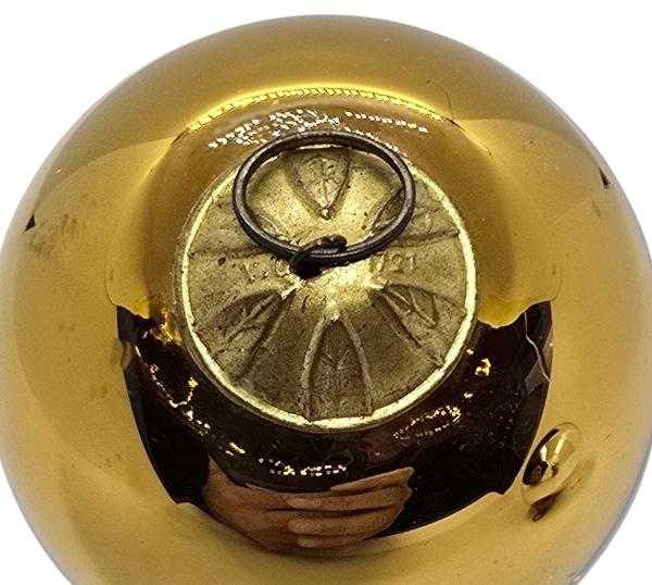 Golden Biedermeier Kugel, Meisenthal Vergo (6 cm)