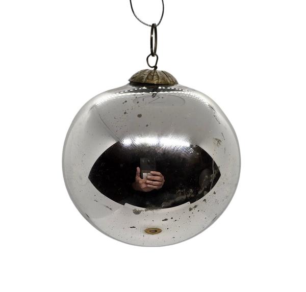 Silver Biedermeier Kugel, Meisenthal Vergo (6 cm)
